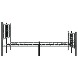 Cadre de lit rectangulaire traditionnel de 59 x 79 pouces en acier noir - Product Image 5
