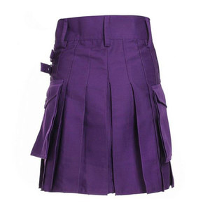 Falda Kilt Escocesa Morada para Mujer, Estilo Utilitario, Mezcla Highland, Venta al por Mayor, OEM, ODM - Product Image 3