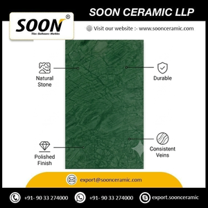SOON CERAMIC LLP วัสดุตกแต่งผนังห้องนั่งเล่น รุ่น VADODARA GREEN Calcite แผ่นใหญ่ขัดเงา ดีไซน์ทันสมัย เป็นมิตรกับสิ่งแวดล้อม แบบจำลอง 3 มิติ - Product Image 5