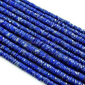 Cuentas facetadas de lapislázuli natural AAA de 5-6 mm, cuentas sueltas de piedra preciosa azul para la fabricación de joyas, hilo de cuentas de lapislázuli de 16 pulgadas - Product Image 3