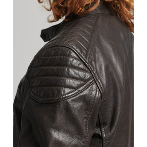 100% High Quality Cowhide Leather Jacket Fabric New Stylish Breathable Quick Dry Waterproof Reversible <b>Sherpa</b> <b>Lined</b> Fur Trim - Product Image 3
