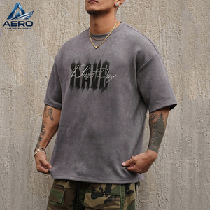 Wholesale <b>Men</b> Acid <b>Wash</b> T-Shirts Trendy Short Sleeve Casual Tops Comfortable Fabric Classic Style With Logo Printing Available - Product Image 4