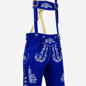 Lederhosen authentiques bleu alpin pour festival, tailles européennes 46 à 60 - Product Image 1