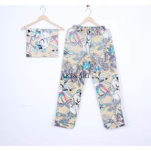 Conjunto de Pijama de Algodón 100% de Alta Calidad para Mujer, Hecho a Mano, Ligero, con Estampado de Mono, Camisón Suave para Dormir en Verano, Otoño y Primavera - Product Image 2