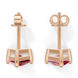 <b>Rose</b> <b>Gold</b> Plated Sterling Silver Trillion Cut Ruby <b>Stud</b> <b>Earrings</b> Classic Women's Jewelry Heerani Jewels Water Triangle - Product Image 4