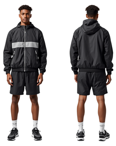 <b>Men</b> Lightweight Color Blocking Windbreaker Tracksuit With Zipper Fly And Side Pockets Sporty Casual Outfit Spring Season - Product Image 3
