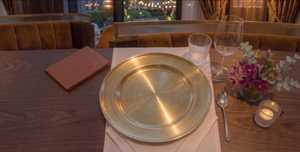 Assiette de service peu profonde en métal doré, polie, pour steak, pâtes, salade, décoration de table de mariage - Product Image 4