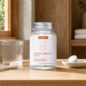 [FROM OREUM] Artículos Esenciales para Habitaciones de Huéspedes: Pasta Dental Sólida Sabor Mandarina de Jeju, 60 Tabletas para Baños de Hotel - Product Image 3