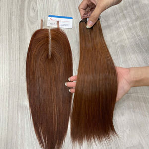 100% ยืดผมแบบไม่พันกันลื่นเนียนเรียบสุดๆทำสีดิบกระดูกตรงจากเวียดนาม - Product Image 1