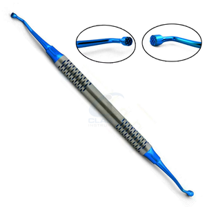 Instrument chirurgical dentaire, outil manuel bleu, poignée moletée, acier inoxydable de classe I, scalpel à double extrémité - Product Image 2