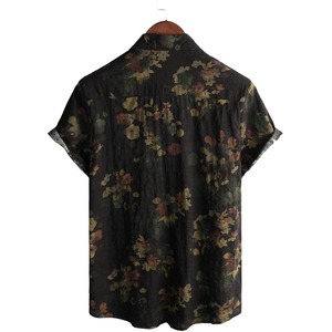 Chemises de plage 2026 à manches courtes, impression numérique personnalisée, décontractées, 100% coton, chemises hawaïennes pour hommes - Product Image 2