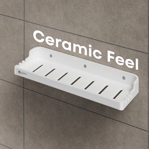 Ventilated <b>Shower</b> Rack Wall Mounted Dual Layer Metal Holder Heavy Duty Bathroom Storage Caddy Dual Tier Hardware Silver Finish - Product Image 3
