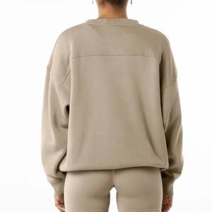 Wholesale Autumn Casual Women's Mock Neck Sweatshirt Oversized Pullover Sweatshirt for Women Long Sleeve Cotton Fleece Hoodies - Product Image 2