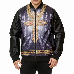 Blouson aviateur personnalisé grande taille pour hommes col montant technique lavé fermeture à glissière décontracté imperméable coupe-vent de golf pour l'hiver - Product Image 5