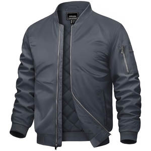 Veste bomber d'hiver pour homme Eshel Intl en cuir PU, col montant, fermeture éclair, coupe ajustée, décontractée, pour l'extérieur, taille personnalisée, broderie de logo personnalisée, faible MOQ - Product Image 2