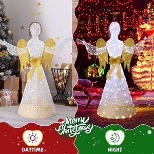 Angelo di Natale da Esterno Resistente alle Intemperie da 1,37 m con Ali Pre-Illuminate a 200 LED, Angelo Luminoso per Decorazioni Domestiche - Product Image 1