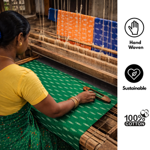 Tela de Algodón Ikat Tejida a Mano con Nudos de Tierra |   Tela Tradicional Lavable, Ecológica y Sostenible para Textiles del Hogar - Product Image 5