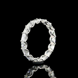 Anillo de Compromiso y Matrimonio Clásico con Diamante Cultivado en Laboratorio, Corte Radiante, en Oro de 10K, 14K, 18K, Plata 925, 935, Regalo - Product Image 3