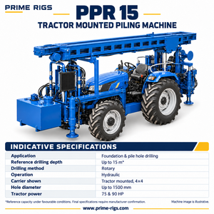 Tarière hydraulique PRL PTPR montée sur tracteur pour forage de colonnes, usage industriel, diamètre de forage max. 1500 mm - Product Image 6