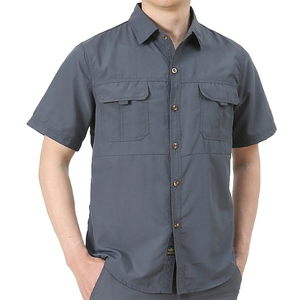 Camisa de Trabajo Resistente para Hombre, Uniforme de Trabajo de Construcción Duradera con Bolsillos Delanteros, Ropa de Trabajo Industrial - Product Image 1