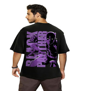 Camiseta de algodón 100% de alta calidad para hombre con logotipo personalizado impreso, Camiseta extragrande tejida para impresión extragrande de 305GSM, camiseta en blanco de 200GSM - Product Image 4