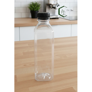 320ml PET <b>Plastic</b> Bottle Pencil Shape with Screw <b>Cap</b> for Milk Tea Bubble Tea Juice Beverages OEM Vietnam Factory Packaging - Product Image 2