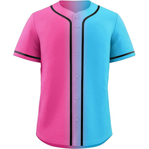 Camiseta de Béisbol Unisex con Dobladillo con Ribete, Bordes en Contraste, Personalizable, Transpirable, con Botones al Frente y Manga Corta - Product Image 1