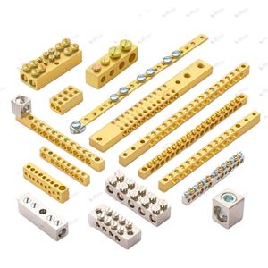 Barre de liaison neutre industrielle en laiton et bornier multi-voies pour la mise à la terre et la distribution d'énergie des tableaux électriques - Product Image 4