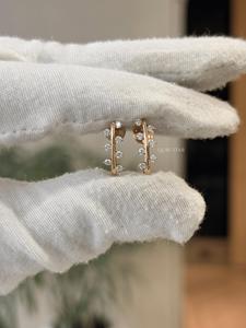 Boucles d'oreilles grimpantes en or massif 1,73 g avec diamants de laboratoire ronds de 0,32 carats, cadeau pour elle - Product Image 3