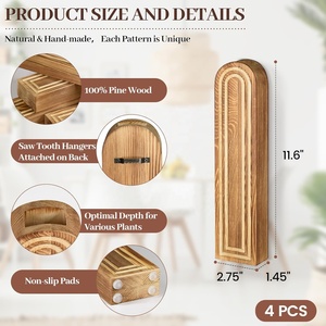 Maceta de pared de madera de cedro rústico hecha a mano para interiores y exteriores, soporte Vertical de madera para plantas, jarrón de pared para fines decorativos - Product Image 3