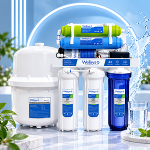 Système de filtration d'eau par osmose inverse Wellsys RO-100W à 7 étapes, 100 GPD, purificateur d'eau RO sous évier avec réservoir de stockage de 4,5 G - Product Image 1
