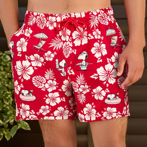 Shorts de Baño Rojos Estampados para Hombre, Secado Rápido, Casuales, con Cierre de Cordón, Diseño con Estampado de Personajes - Product Image 2