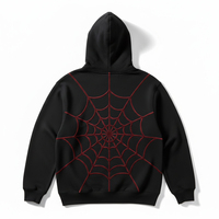 Sweat-shirt d'hiver Spider en molleton de coton épais, avec toile d'araignée brodée numériquement, personnalisable, unisexe, style streetwear rétro, en gros