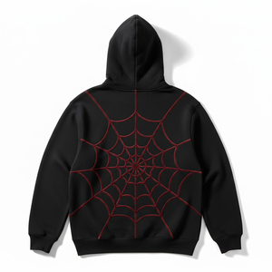 Sudadera con Capucha de Invierno Spider, Estampado de Telaraña Bordado, Felpa de Algodón Grueso, Unisex, Estilo Retro Urbano, Venta al por Mayor - Product Image 3
