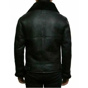 Veste bomber en peau de mouton B3 pour homme |   Veste d'aviateur en cuir de mouton véritable |   Veste d'hiver chaude pour pilote RAF, fabricant, vente en gros - Product Image 4