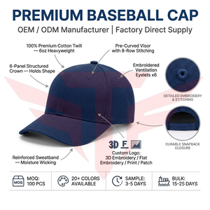 6-Panel Waterproof Baseball <b>Cap</b> Solid Color Cotton Unisex Fitted Casual Button Spring <b>Summer</b> Wear - Product Image 4