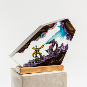Lamp custom resin, Anime Resin Lamp,LED <b>Night</b> <b>Light</b>, handmade gift, art deco diorama lamp, personalized gift, Anime epoxy lamp - Product Image 4