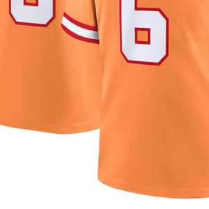 เสื้อฟุตบอลอเมริกันคอวีสีส้ม แขนสั้นสำหรับผู้ชาย หมายเลข 6 พิมพ์ลายสกรีน โพลีเอสเตอร์ ชุดกีฬา ทรงปกติ - Product Image 5