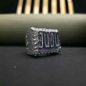 Custom <b>Iced</b> Out JUJU Blue Moissanite Diamond <b>Ring</b> in 18KT Solid Gold with Hip Hop Jewelry Gift for Him - Product Image 3