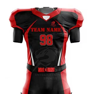 Uniforme de football américain pour hommes de haute qualité à bas prix, 100% polyester, respirant et à séchage rapide, manches courtes, toutes saisons - Product Image 4