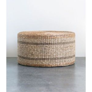 Coussin de sol rond en jacinthe d'eau naturelle personnalisé, ottoman en paille, tapis de siège, vente en gros Vietnam - Product Image 2