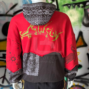 Sudadera con capucha estampada para mujer, bordada, de forro polar, estilo patchwork, moderna, informal, de invierno, 100% algodón, venta al por mayor, MOQ bajo - Product Image 3