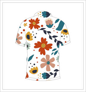 Polo à manches courtes pour hommes, blanc, imprimé floral multicolore, chemise décontractée à la mode pour l'été - Product Image 2