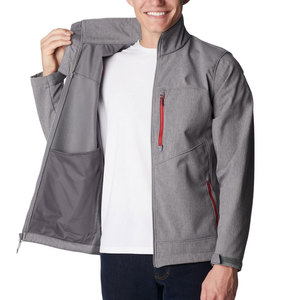 Veste polaire grise pour homme, col montant, fermeture éclair, coupe-vent, décontractée, pour l'automne, coupe classique, couleur unie, extérieur en polyester - Product Image 5