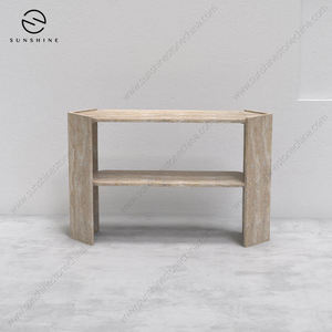 Sunshine Marble <b>Console</b> <b>Table</b> Modern Design <b>Storage</b> Entryway Living Room Furniture Courtyard Outdoor Use - Product Image 2