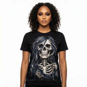 <b>Gothic</b> Stained Glass Print T <b>Shirt</b> Women Custom Logo Graphic Tee Dark Aesthetic Clothing Wholesale Ladies Fashion Streetwear - Product Image 3