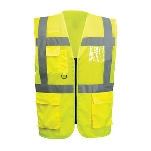 Hi Vis Lightweight Breathable Safety Vest for Construction <b>Worker</b> Zipper Closure Security Reflective Tape Safety Vest <b>Jackets</b> - Product Image 2