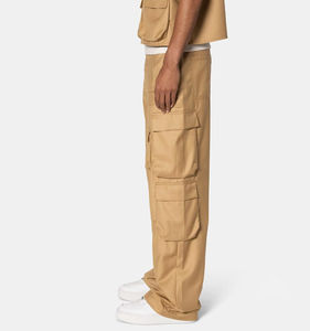 บริการ OEM กางเกงคาร์โก้ทรงคลาสสิกแบบสั่งทำพิเศษ ทรงหลวม คุณภาพสูง ติดกระดุม ทรงโอเวอร์ไซส์ สำหรับผู้ชาย - Product Image 3