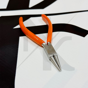 Pince à bec rond 120 mm sans ressort en acier inoxydable, pince à boucler le fil, poignée en PVC, équipement pour la bijouterie, la fabrication de perles et l'artisanat, outils à main - Product Image 5