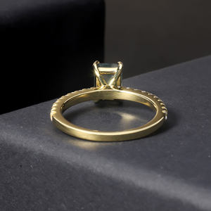 Bague Cocktail Style Hiphop en Or Massif 14K avec Diamant de Laboratoire Géométrique AMBER JEWELS, Sertissage à Griffes, Certifiée IGI, Unisexe - Product Image 2